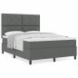 Preview: Boxspringbett mit Matratze Dunkelgrau 140x200 cm Stoff