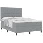 Preview: Boxspringbett mit Matratze Hellgrau 160x200 cm Stoff