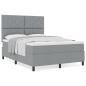 Preview: Boxspringbett mit Matratze Hellgrau 160x200 cm Stoff
