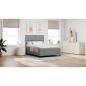 Preview: Boxspringbett mit Matratze Hellgrau 160x200 cm Stoff