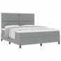Preview: Boxspringbett mit Matratze Hellgrau Super King Stoff