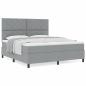 Preview: Boxspringbett mit Matratze Hellgrau Super King Stoff