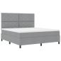 Preview: Boxspringbett mit Matratze Hellgrau Super King Stoff