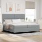 Preview: ARDEBO.de - Boxspringbett mit Matratze Hellgrau 200x200 cm Stoff