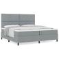 Preview: Boxspringbett mit Matratze Hellgrau 200x200 cm Stoff