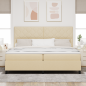 Preview: Boxspringbett mit Matratze Creme 200x200 cm Stoff