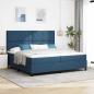 Preview: Boxspringbett mit Matratze Blau 200x200 cm Stoff