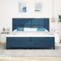 Preview: Boxspringbett mit Matratze Blau 200x200 cm Stoff