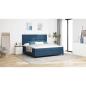 Preview: Boxspringbett mit Matratze Blau 200x200 cm Stoff