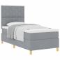 Preview: Boxspringbett mit Matratze Hellgrau 100x200 cm Stoff