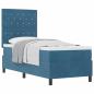 Preview: Boxspringbett mit Matratze Dunkelblau 80x200 cm Samt