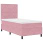Preview: Boxspringbett mit Matratze Rosa Einzel Velours