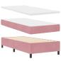 Preview: Boxspringbett mit Matratze Rosa Einzel Velours
