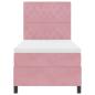 Preview: Boxspringbett mit Matratze Rosa Einzel Velours