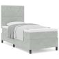 Preview: Boxspringbett mit Matratze Hellgrau 100x200 cm Samt