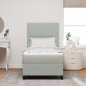Preview: Boxspringbett mit Matratze Hellgrau 100x200 cm Samt
