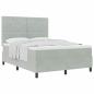 Preview: Boxspringbett mit Matratze Hellgrau 140x190 cm Samt