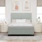 Preview: Boxspringbett mit Matratze Hellgrau 140x190 cm Samt