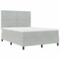 Preview: Boxspringbett mit Matratze Hellgrau 140x190 cm Samt
