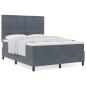 Preview: Boxspringbett mit Matratze Dunkelgrau 140x200 cm Samt