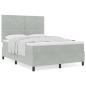 Preview: Boxspringbett mit Matratze Hellgrau 160x200 cm Velvet