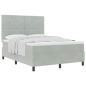 Preview: Boxspringbett mit Matratze Hellgrau 160x200 cm Velvet