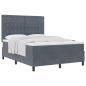 Preview: Boxspringbett mit Matratze Dunkelgrau 160x200 cm Velours