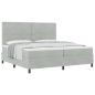 Preview: Boxspringbett mit Matratze Hellgrau 200x200 cm Samt