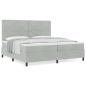 Preview: Boxspringbett mit Matratze Hellgrau 200x200 cm Samt