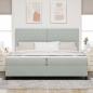 Preview: Boxspringbett mit Matratze Hellgrau 200x200 cm Samt