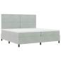 Preview: Boxspringbett mit Matratze Hellgrau 200x200 cm Samt
