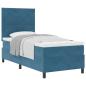 Preview: Boxspringbett mit Matratze Dunkelblau Einzel Velours