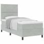 Preview: Boxspringbett mit Matratze Hellgrau 90x200 cm Samt