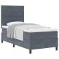 Preview: Boxspringbett mit Matratze Dunkelgrau 90x200 cm Velours
