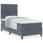 Preview: Boxspringbett mit Matratze Dunkelgrau 90x200 cm Velours