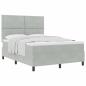 Preview: Boxspringbett mit Matratze Hellgrau 140x190 cm Samt