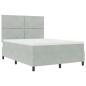 Preview: Boxspringbett mit Matratze Hellgrau 140x190 cm Samt