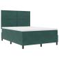 Preview: Boxspringbett mit Kopfteil Dunkelgrün 140 x 190 cm Samt