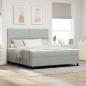 Preview: ARDEBO.de - Boxspringbett mit Matratze Hellgrau Super King Samt
