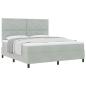 Preview: Boxspringbett mit Matratze Hellgrau Super King Samt