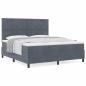 Preview: Boxspringbett mit Matratze Dunkelgrau Super King Samt