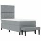 Preview: Boxspringbett mit Matratze & Bank Hellgrau 80x200 cm Stoff