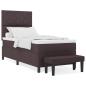 Preview: Boxspringbett mit Matratze & Bank Dunkelbraun 90x190 cm Stoff