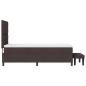 Preview: Boxspringbett mit Matratze & Bank Dunkelbraun 90x190 cm Stoff