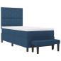 Preview: Boxspringbett mit Matratze & Bank Blau 90x200 cm Stoff