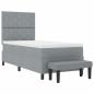 Preview: Boxspringbett mit Matratze & Bank Hellgrau 100x200 cm Stoff