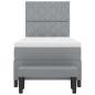 Preview: Boxspringbett mit Matratze & Bank Hellgrau 100x200 cm Stoff