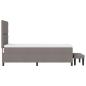 Preview: Boxspringbett mit Matratze & Bank Taupe 100x200 cm Stoff