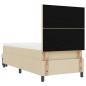 Preview: Boxspringbett mit Matratze & Bank Creme 100x200 cm Stoff