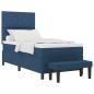 Preview: Boxspringbett mit Matratze & Bank Blau 100x200 cm Stoff